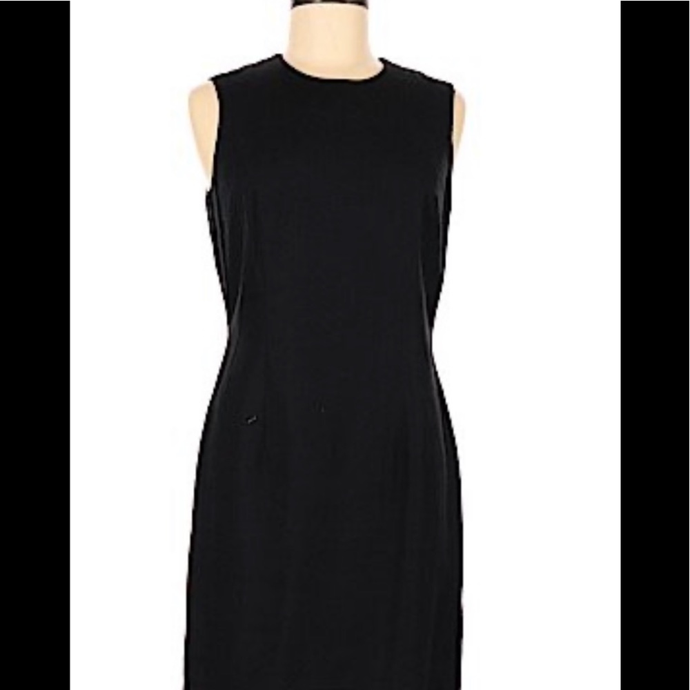 Black linen dress